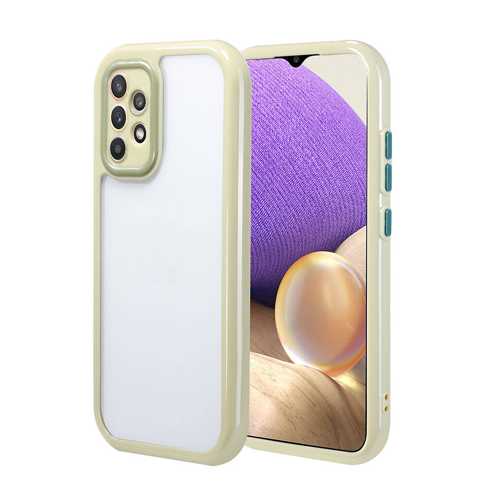 Samsung Galaxy A32 4G Uyumlu Kılıf Kamera Korumalı Renkli Kenar ve Çerçeve Tasarımlı Zore Vitamin Kapak