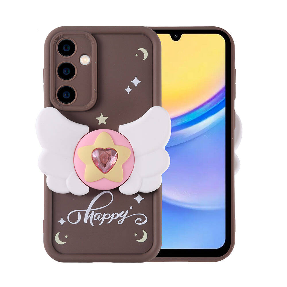 Samsung Galaxy A15 Uyumlu Kılıf Kamera Korumalı Figür Tasarımlı Zore Kapya Kapak