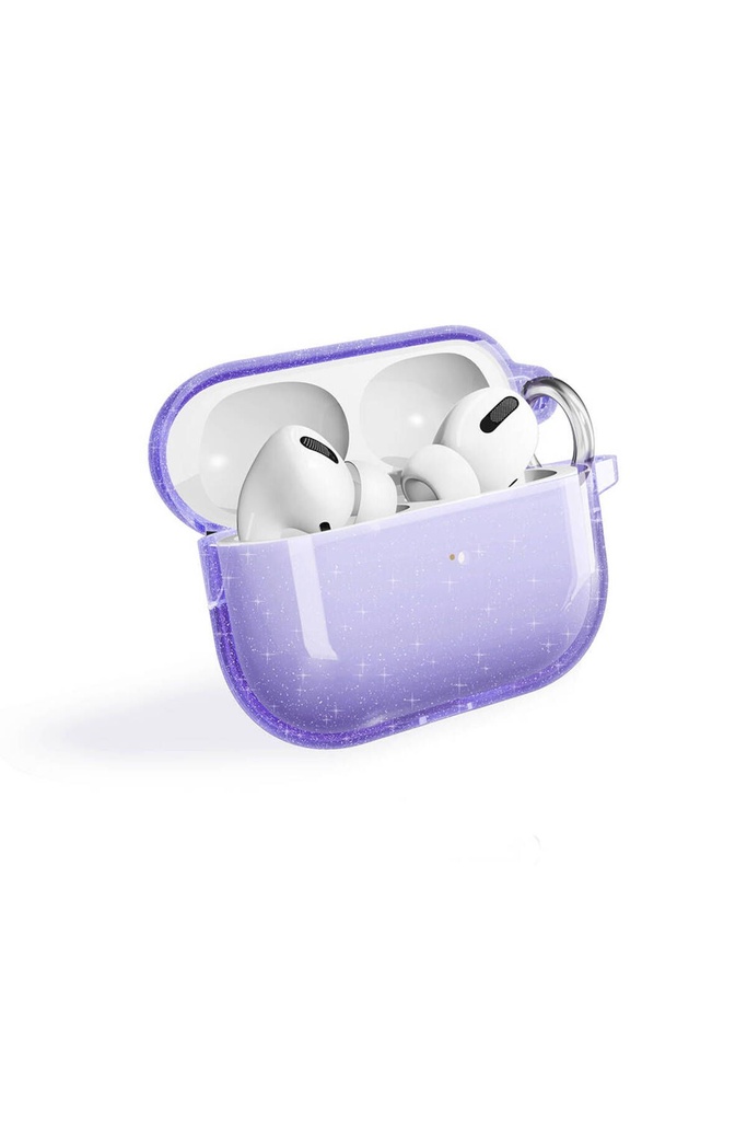 [RNZ-TA106470] Apple Airpods Pro 2 Uyumlu Zore Allstar Airbag 32 Parlayan Simli Saydam Renkli Kılıf (Mor)