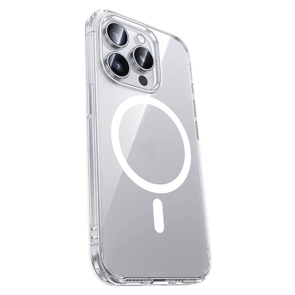 [RNZ-TA106474] Apple iPhone 15 Pro Max Uyumlu Kılıf M-safe Şarj Özellikli Airbagli Şeffaf Benks LucentPro Serisi Kapak