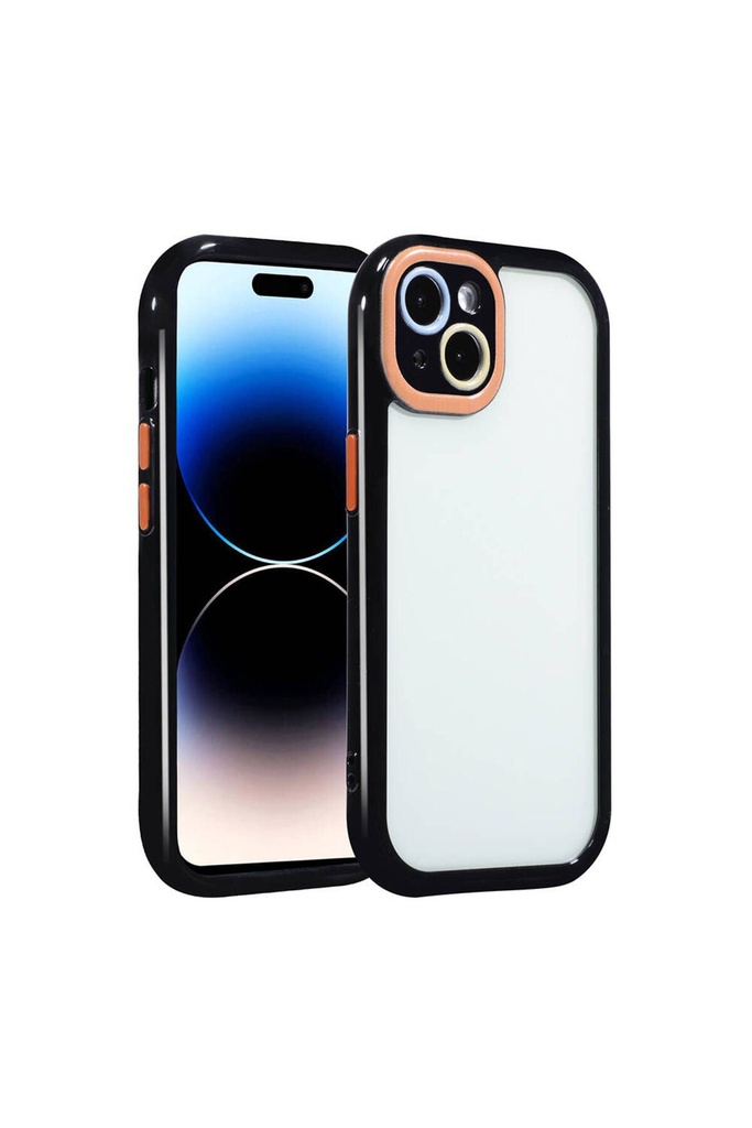 [RNZ-TA106419] Apple iPhone 14 Uyumlu Kılıf Kamera Korumalı Renkli Kenar ve Çerçeve Tasarımlı Zore Vitamin Kapak (Siyah)
