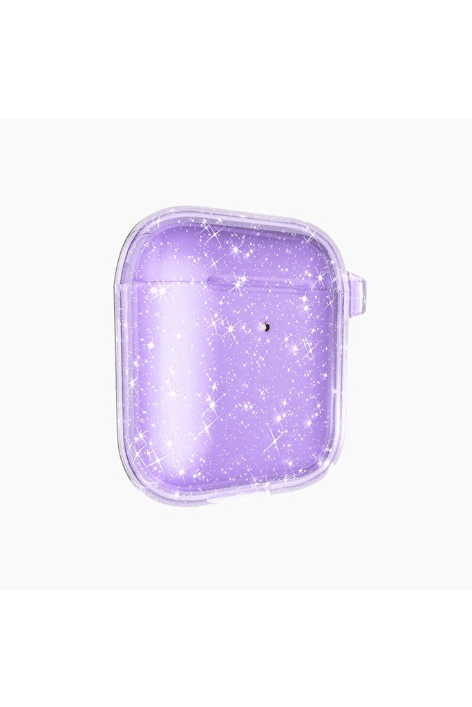 [RNZ-TA106464] Apple Airpods Uyumlu Zore Allstar Airbag 32 Parlayan Simli Saydam Renkli Kılıf (Mor)