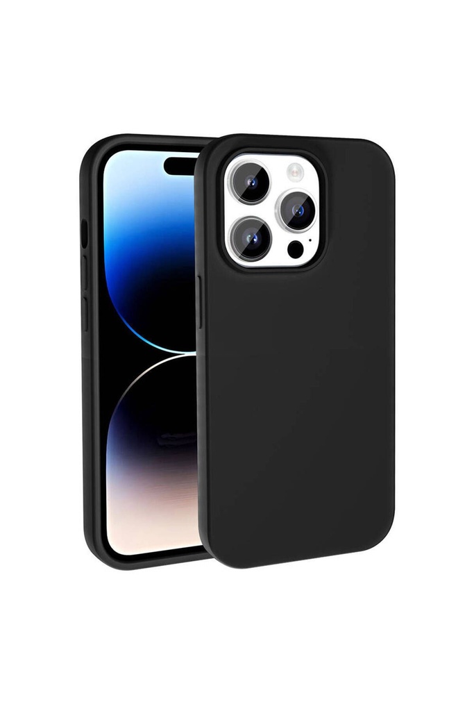 [RNZ-TA106269] Apple iPhone 15 Pro Max Uyumlu Kılıf M-safe Şarj Özellikli Sıvı Teknolojili Silinebilir Sert Zore Kivi Kapak (Siyah)