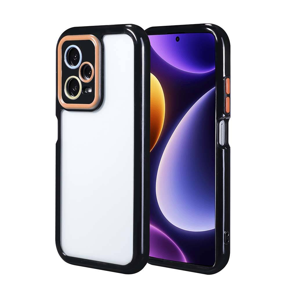 [RNZ-TA106387] Xiaomi Redmi Note 12 Pro Plus 5G Uyumlu Kılıf Kamera Korumalı Renkli Kenar ve Çerçeve Tasarımlı Zore Vitamin Kapak (Siyah)
