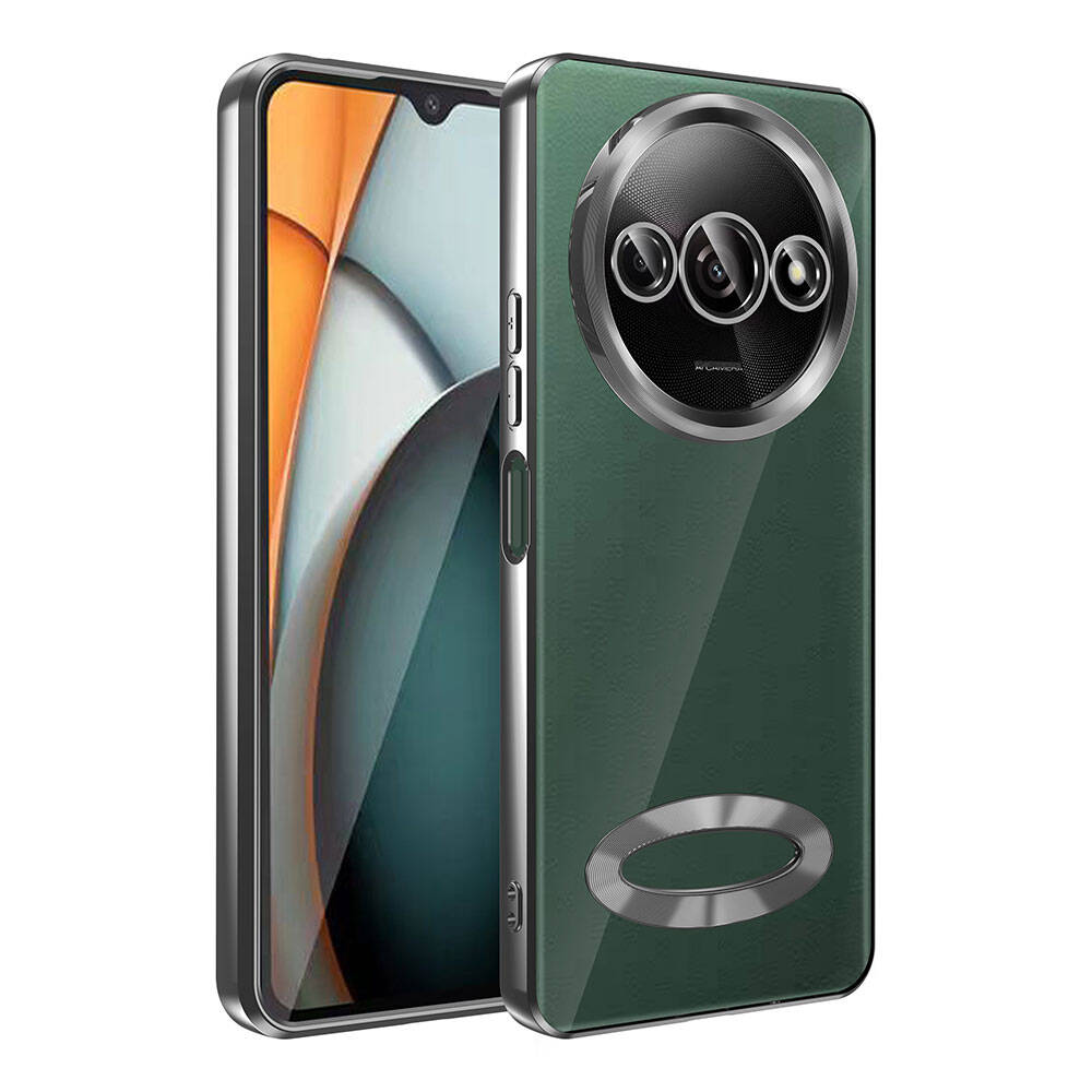 [RNZ-TA106861] Xiaomi Redmi A3 4G 2024 Uyumlu Kılıf Silikon Kamera Korumalı Renkli Şeritli Logo Gösteren Zore Omega Kapak (Siyah)