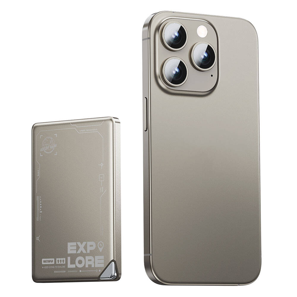 [RNZ-TA106778] Wiwu Wi-P019 Ultra-Thin Explore Serisi Led Göstergeli Wireless M-safe Powerbank 15W 5000mAh