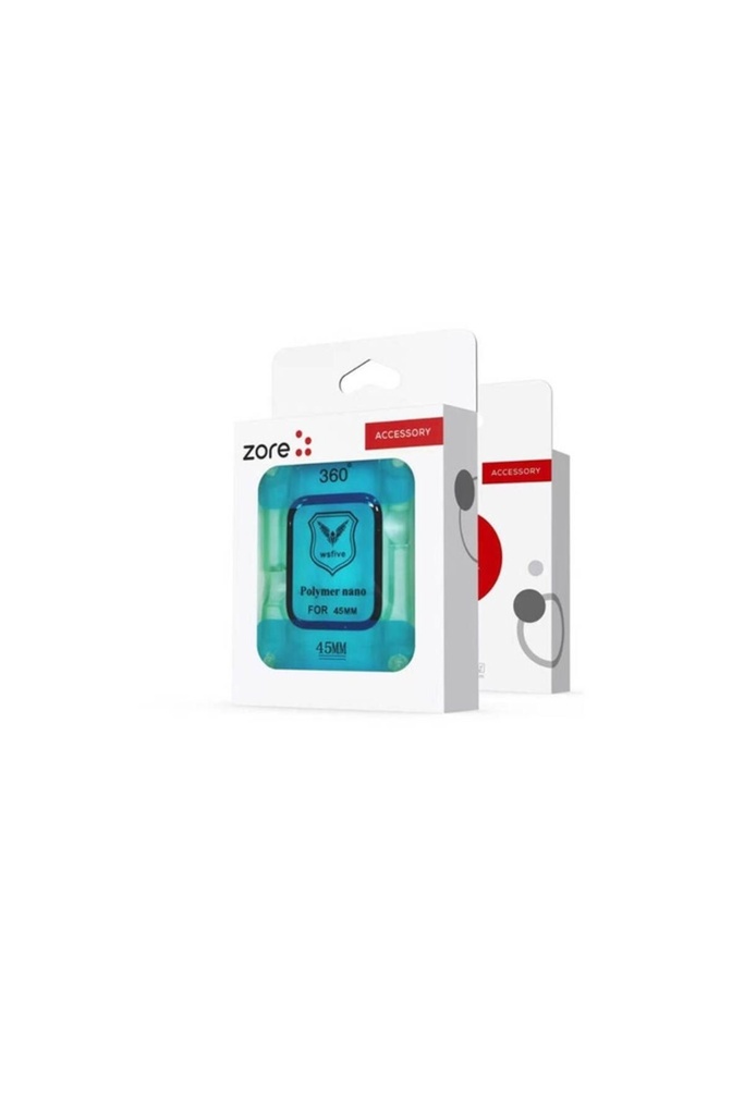 Apple Watch 7 45mm Uyumlu Zore Polymer Nano Ekran Koruyucu + Kolay Uygulama Aparatlı