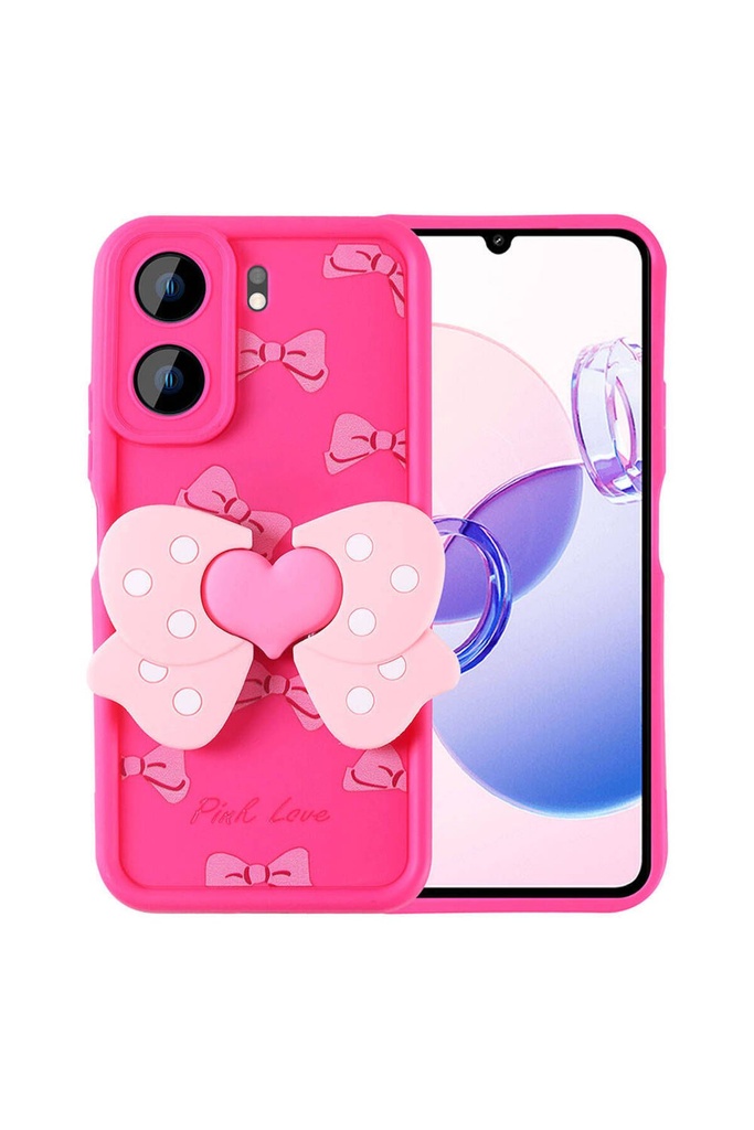[RNZ-TA106566] Xiaomi Redmi 13C Uyumlu Kılıf Kamera Korumalı Figür Tasarımlı Zore Kapya Kapak (Pembe Koyu)