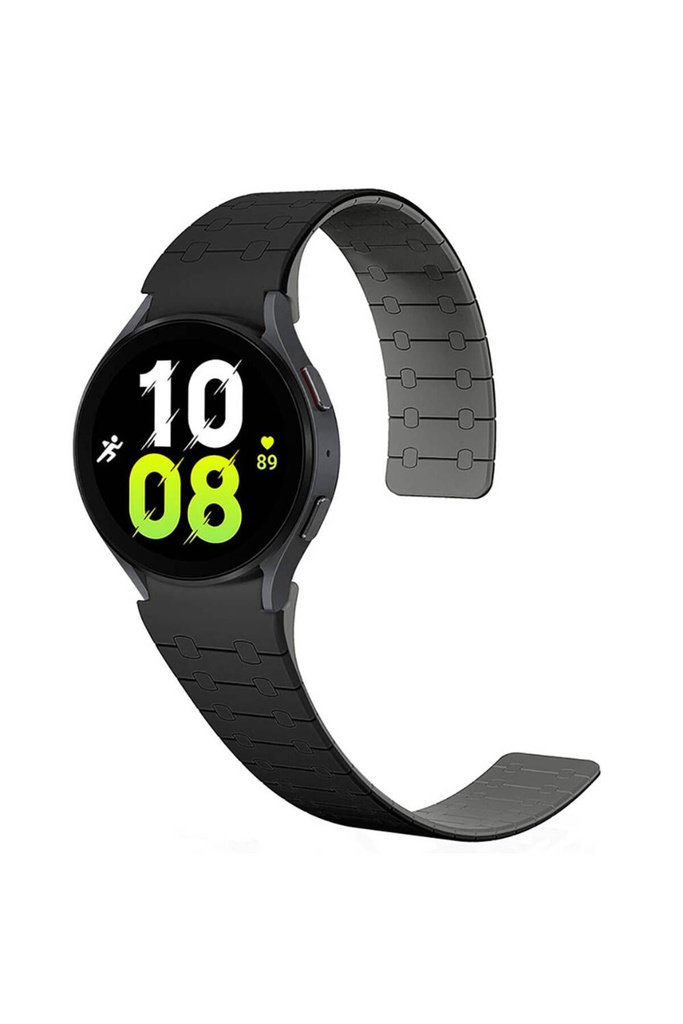 [RNZ-TA106730] Samsung Galaxy Watch 6 44mm Uyumlu Zore KRD-111 20mm Çizgili Desenli Silikon Kordon (Siyah)