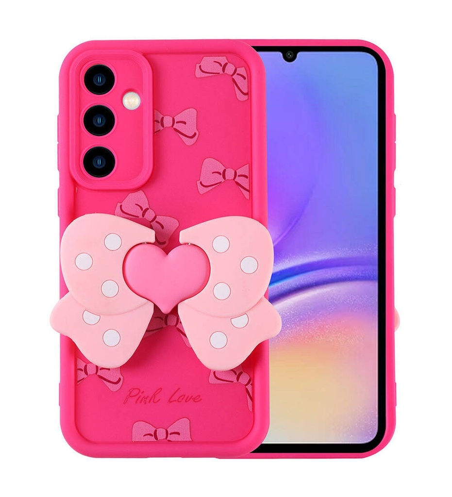 [RNZ-TA106559] Samsung Galaxy A05S Uyumlu Kılıf Kamera Korumalı Figür Tasarımlı Zore Kapya Kapak (Pembe Koyu)