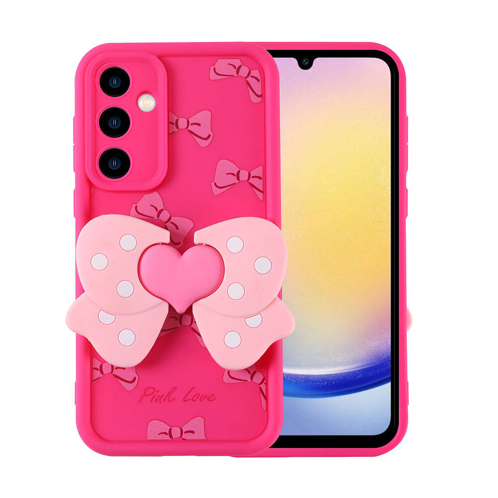 [RNZ-TA106561] Samsung Galaxy A25 Uyumlu Kılıf Kamera Korumalı Figür Tasarımlı Zore Kapya Kapak (Pembe Koyu)