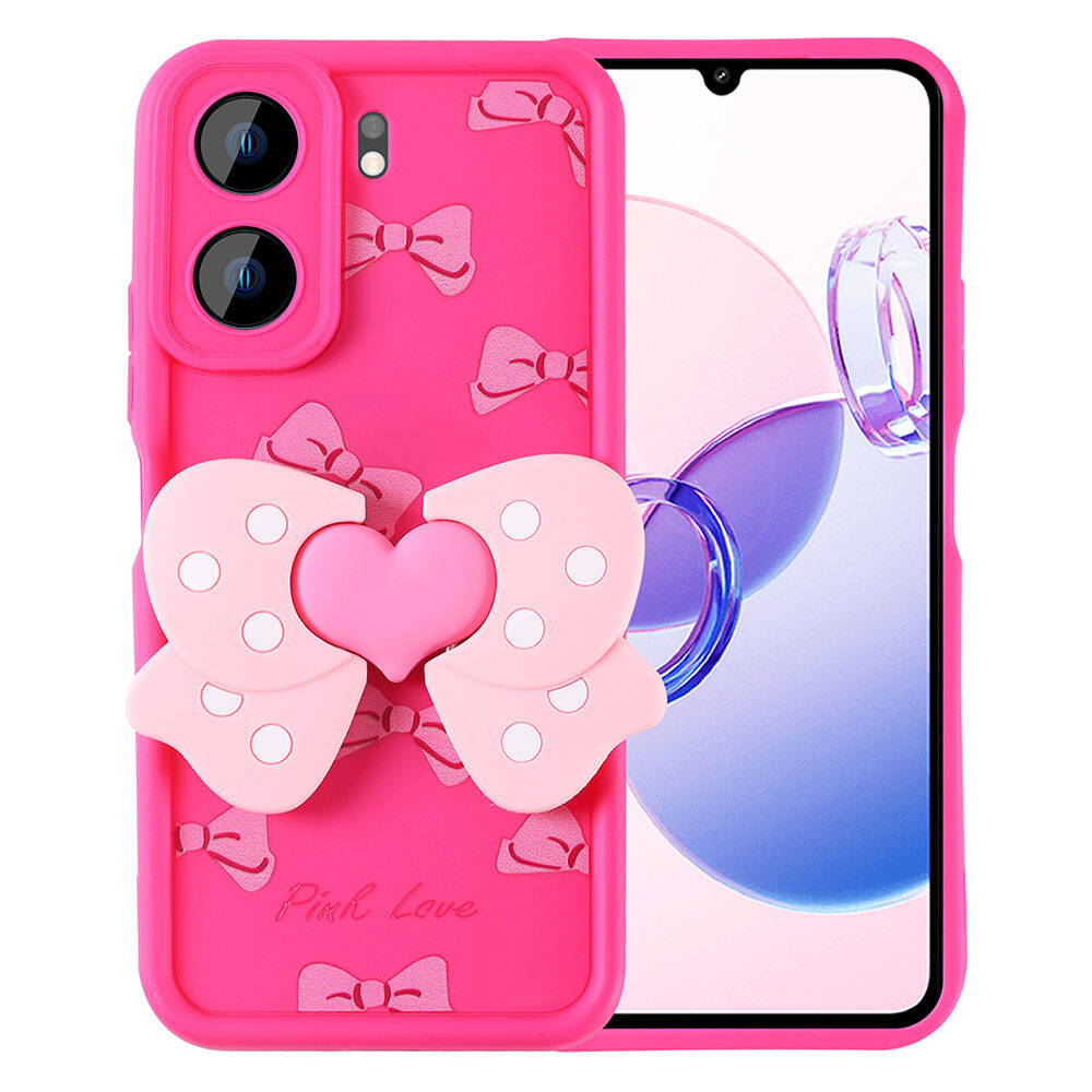 [RNZ-TA106569] Xiaomi Poco C65 Uyumlu Kılıf Kamera Korumalı Figür Tasarımlı Zore Kapya Kapak (Pembe Koyu)