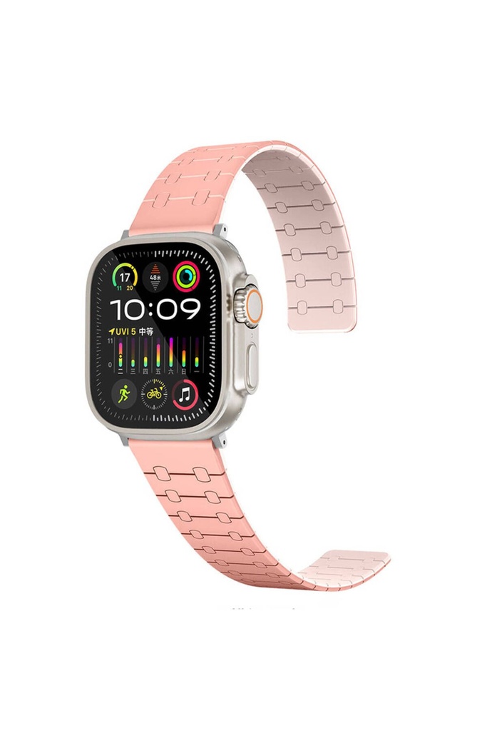 Apple Watch 44mm Uyumlu Zore KRD-111 Çizgili Desenli Silikon Kordon