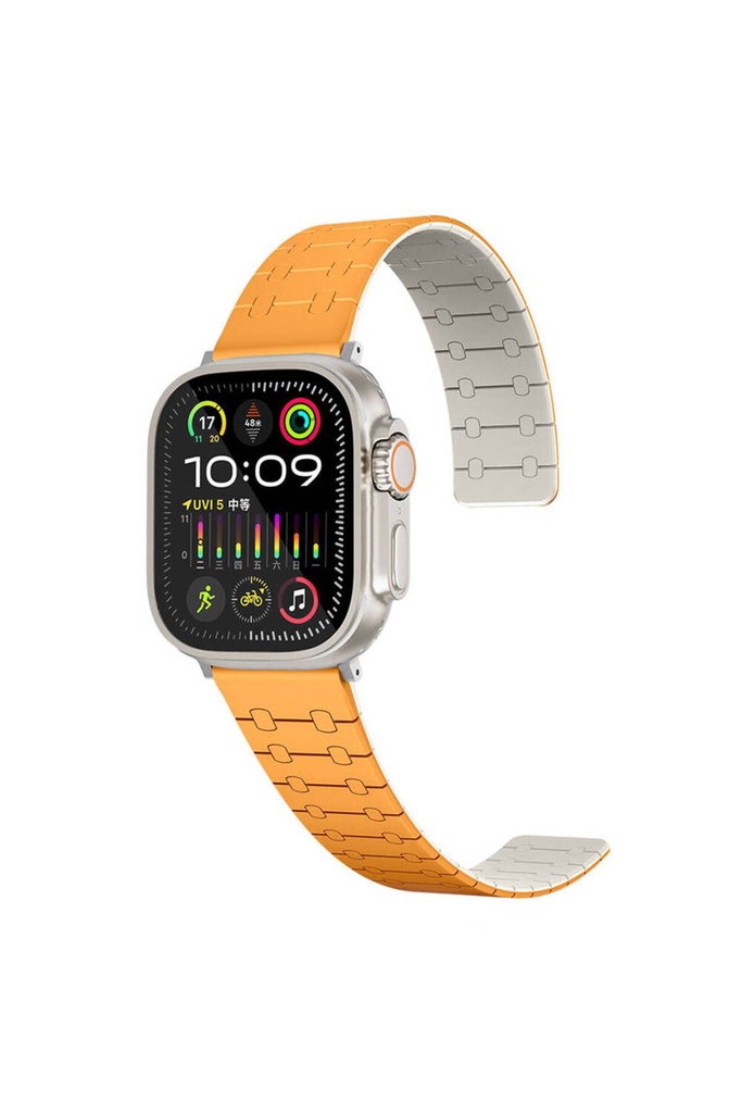 Apple Watch 44mm Uyumlu Zore KRD-111 Çizgili Desenli Silikon Kordon