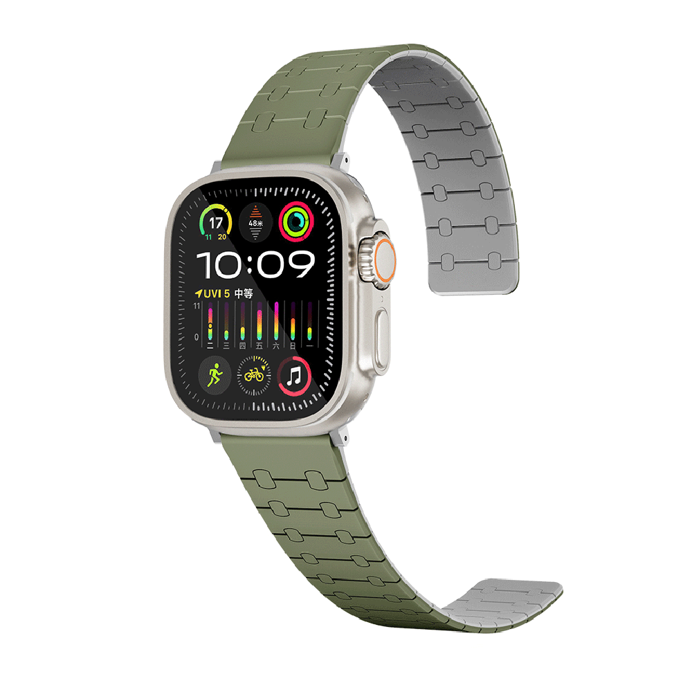 Apple Watch 44mm Uyumlu Zore KRD-111 Çizgili Desenli Silikon Kordon