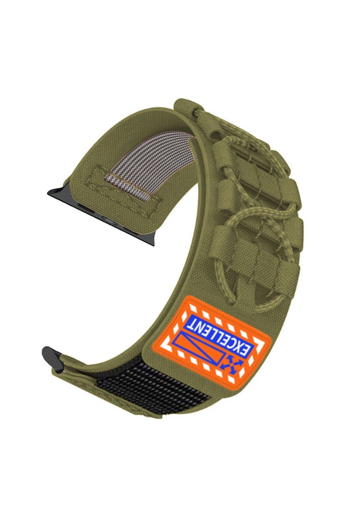 Apple Watch Ultra 49mm Uyumlu Zore KRD-112 Orbital Örgülü Halat Tasarımlı Naylon Kumaş Hasır Kordon