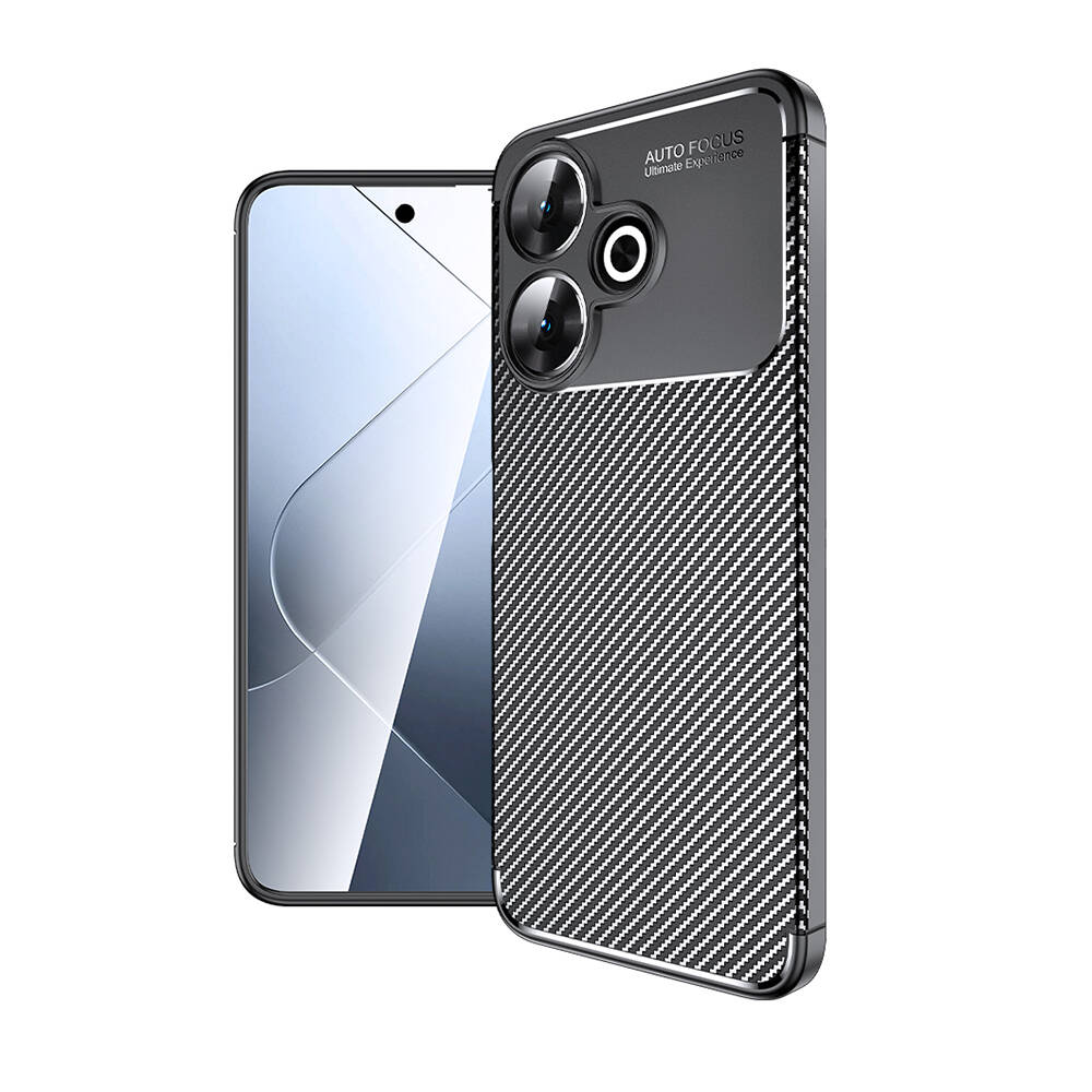 [RNZ-TA106788] Xiaomi Redmi 13 4G Uyumlu Kılıf Silikon Karbon Tasarımlı Esnek Zore Negro Silikon Kapak