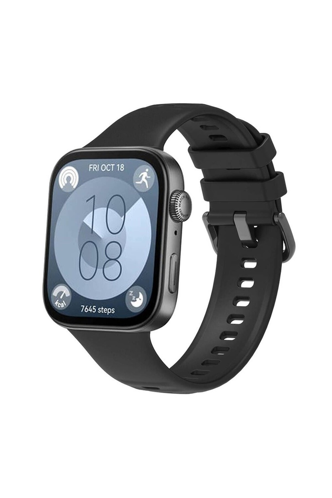 [RNZ-TA106813] Huawei Watch Fit 3 Uyumlu Kordon Band Serisi Klasik Kordon Silikon Strap Kayış (Siyah)