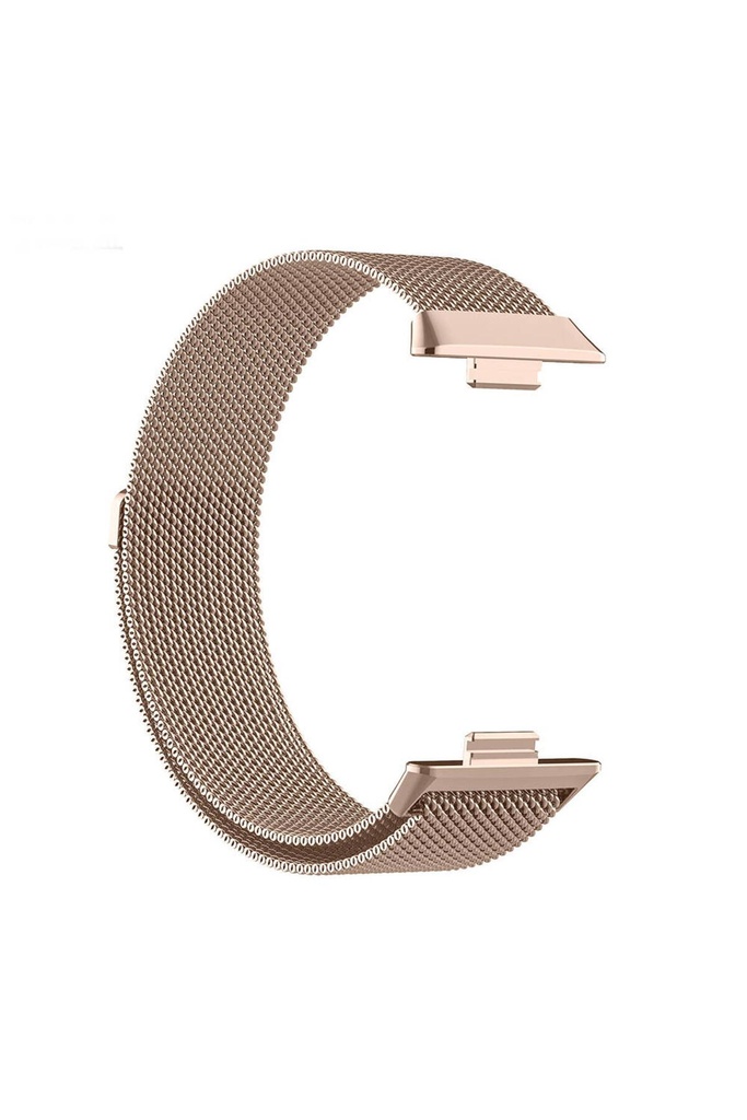 Huawei Watch Fit 3 Uyumlu Kordon Hasır Metal Örgü Mıknatıslı Zore KRD-01 Metal Kayış