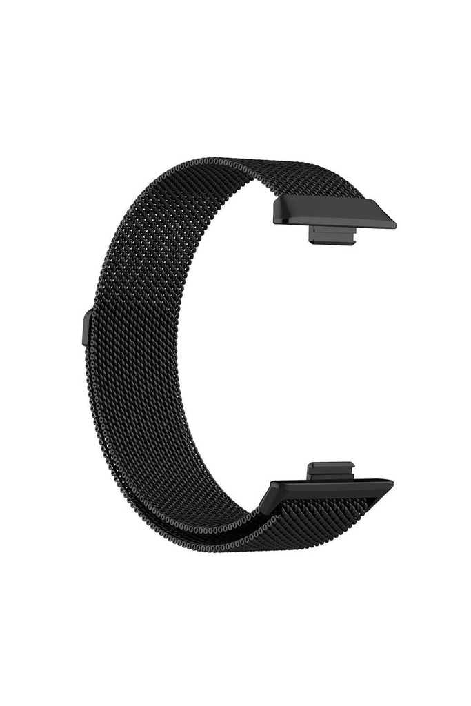 [RNZ-TA106831] Huawei Watch Fit 3 Uyumlu Kordon Hasır Metal Örgü Mıknatıslı Zore KRD-01 Metal Kayış (Siyah)