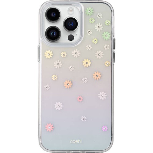 Apple iPhone 14 Pro Uyumlu Kılıf Çiçek Desenli Taşlı Coehl Aster Kapak