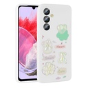 Samsung Galaxy M34 5G Uyumlu Kılıf Kabartma Figürlü Parlak Zore Toys Silikon Kapak
