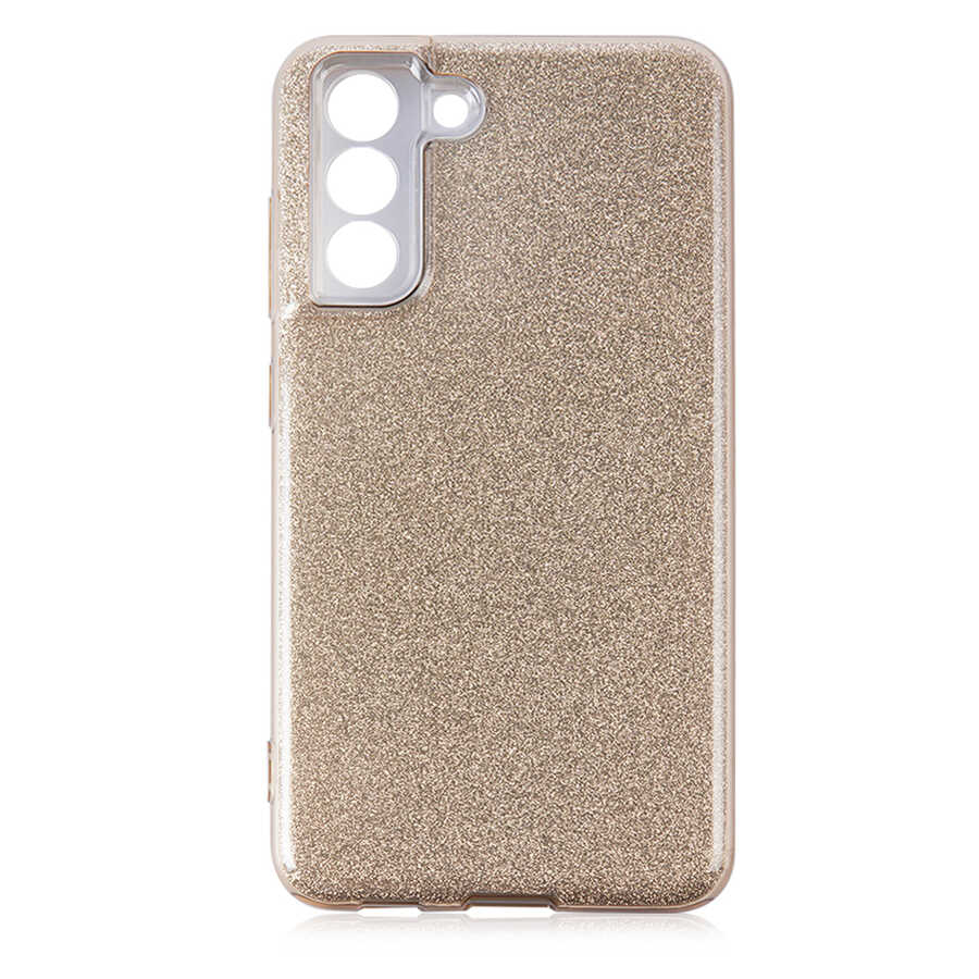 Samsung Galaxy S21 FE Uyumlu Kılıf Sert Silikon Simli Desenli Zore Shining Silikon