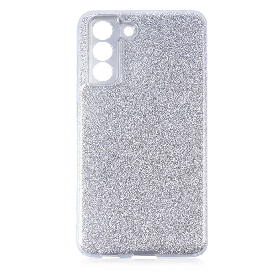 Samsung Galaxy S21 FE Uyumlu Kılıf Sert Silikon Simli Desenli Zore Shining Silikon