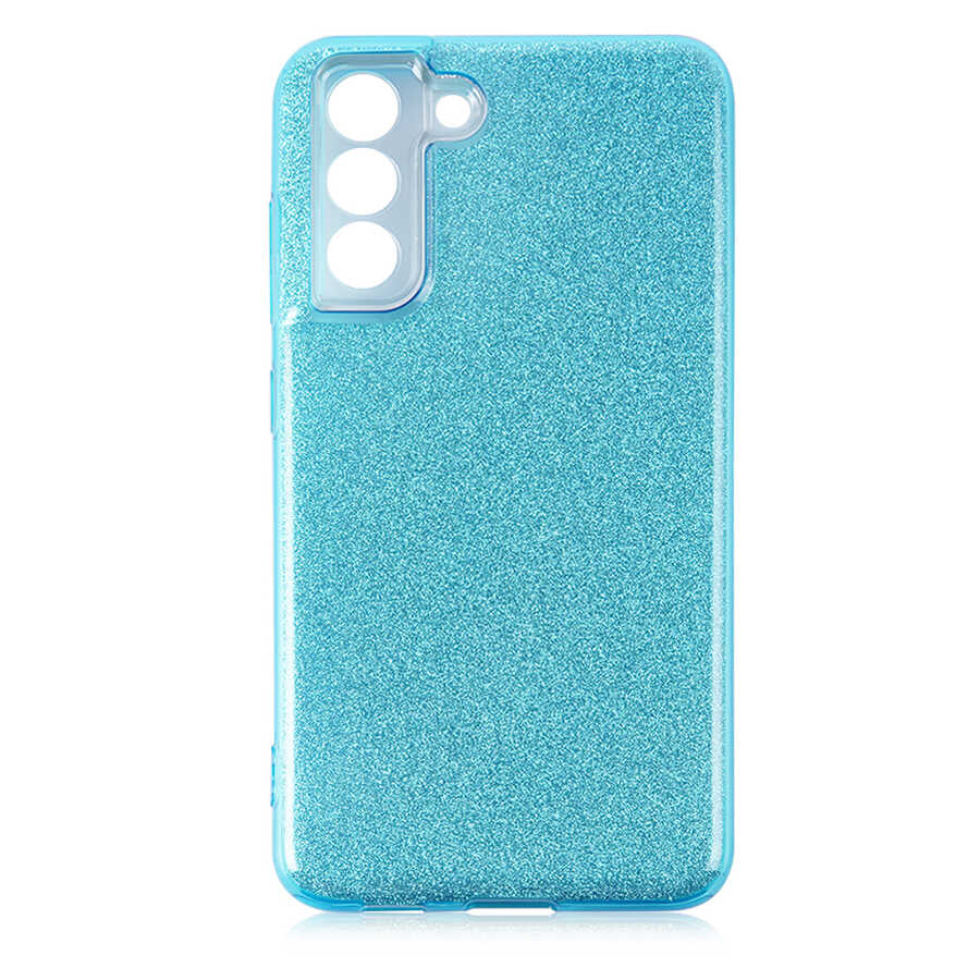 Samsung Galaxy S21 FE Uyumlu Kılıf Sert Silikon Simli Desenli Zore Shining Silikon