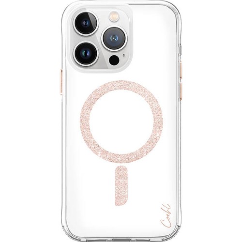 Apple iPhone 15 Pro Uyumlu Kılıf M-safe Şarj Özellikli Simli Magnetik Coehl Glace Kapak