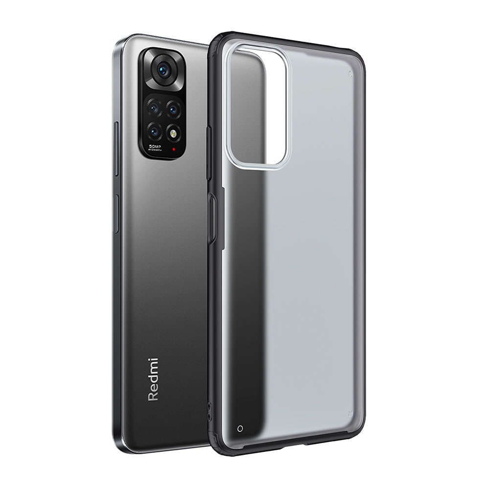[RNZ-TA89401] Xiaomi Redmi Note 11S Global Uyumlu Kılıf Sert Silikon Kenarları Renkli Şık Zore Volks Kapak (Siyah)