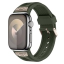 Apple Watch 44mm Uyumlu Kordon Zore KRD-117 Hava Alabilen Delikli Metal Süslemeli Desenli Silikon Kayış