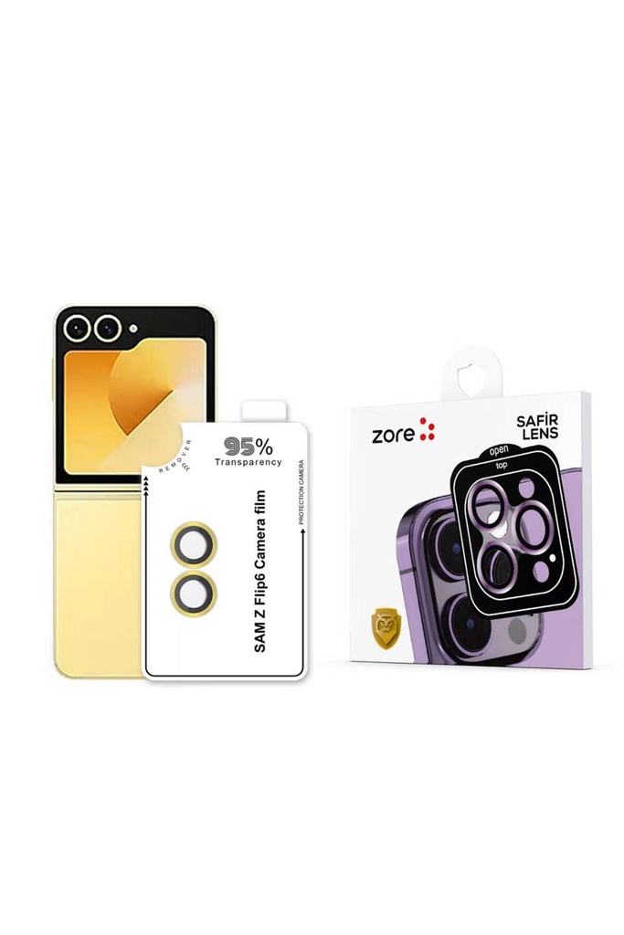 Samsung Galaxy Z Flip 6 Uyumlu Zore CL-11 Safir Parmak İzi Bırakmayan Anti-Reflective Kamera Lens Koruyucu