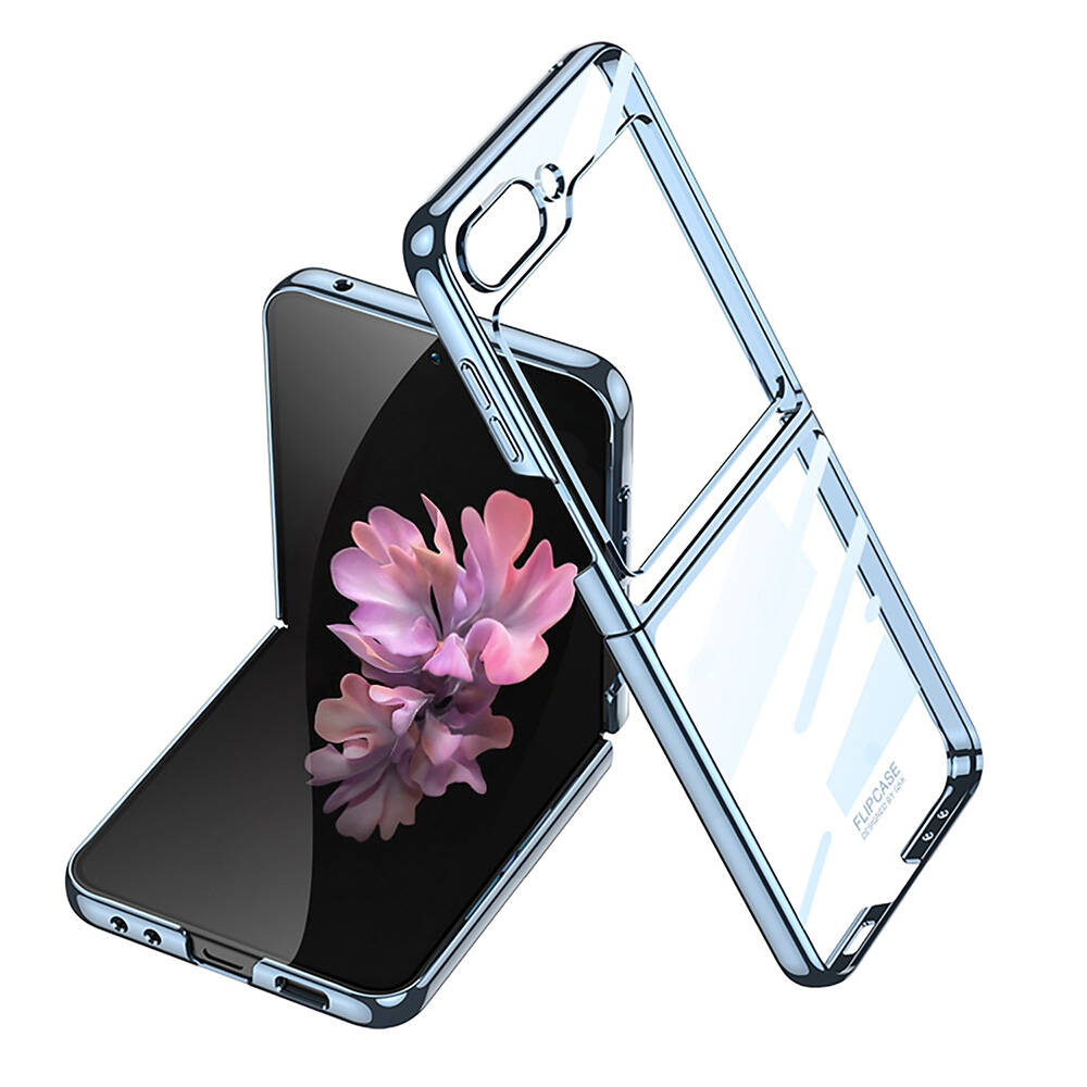 Samsung Galaxy Z Flip 6 Uyumlu Kılıf Sert PC Zore Full Camlı Luxury Zore Kıpta Kapak