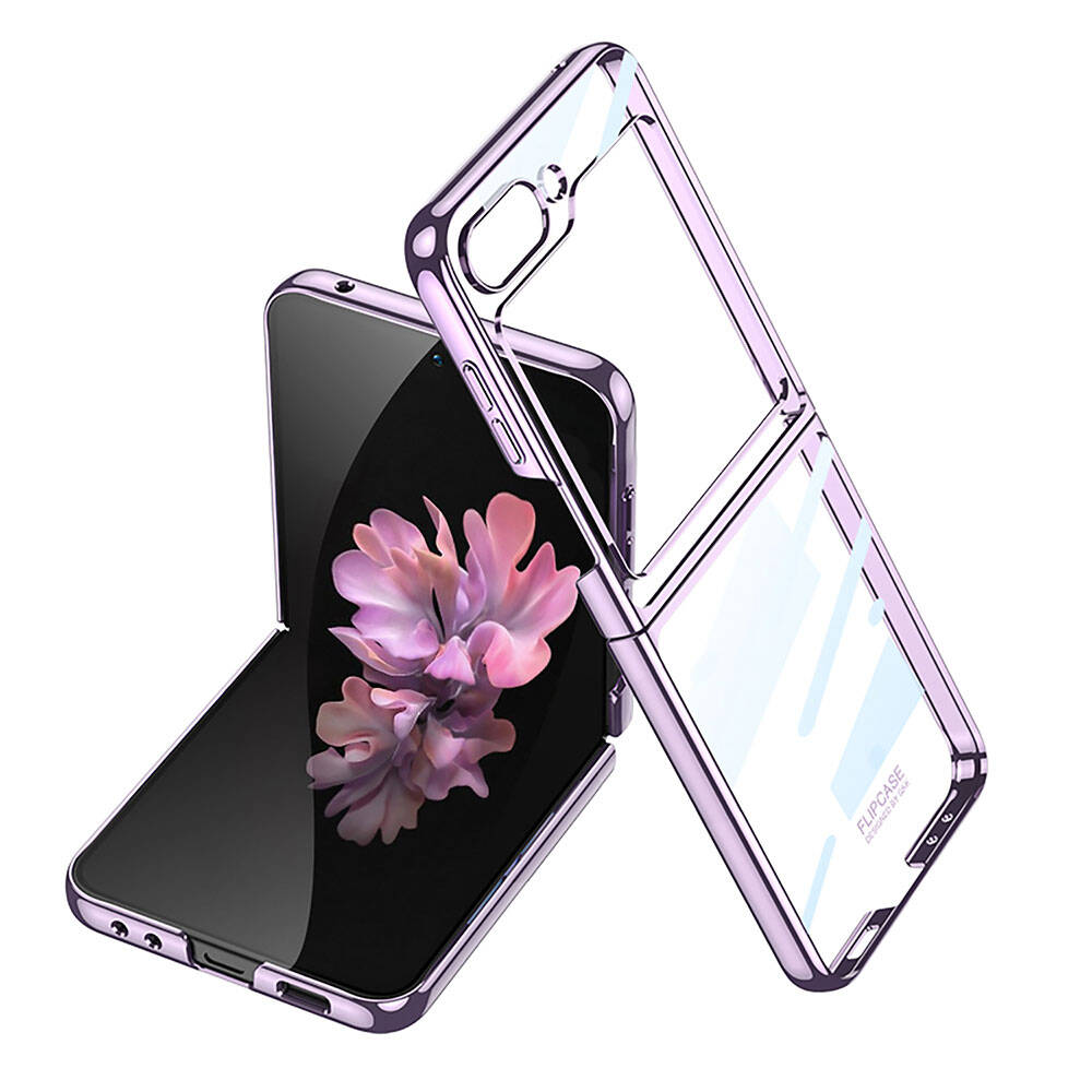 Samsung Galaxy Z Flip 6 Uyumlu Kılıf Sert PC Zore Full Camlı Luxury Zore Kıpta Kapak