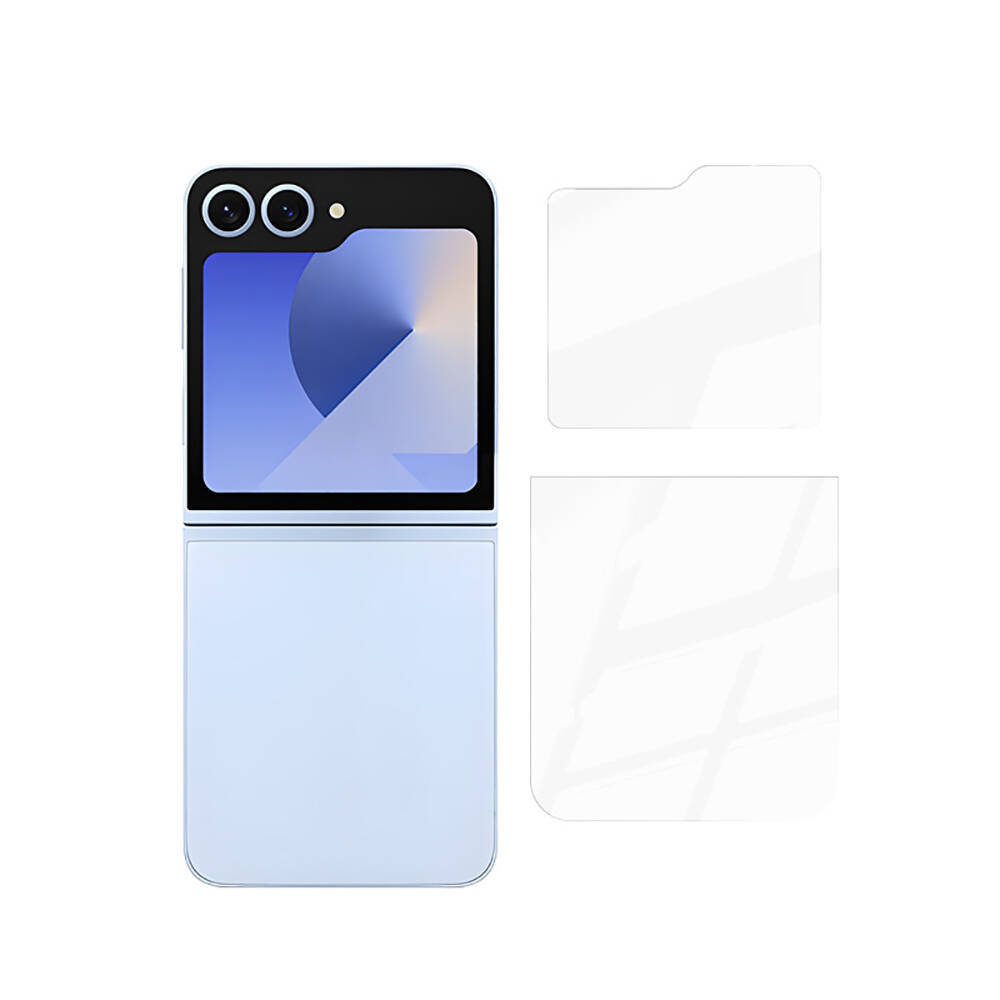 [RNZ-TA107380] Samsung Galaxy Z Flip 6 Uyumlu Ekran Filmi Zore Etnaa 2in1 Cam Ekran Koruyucu