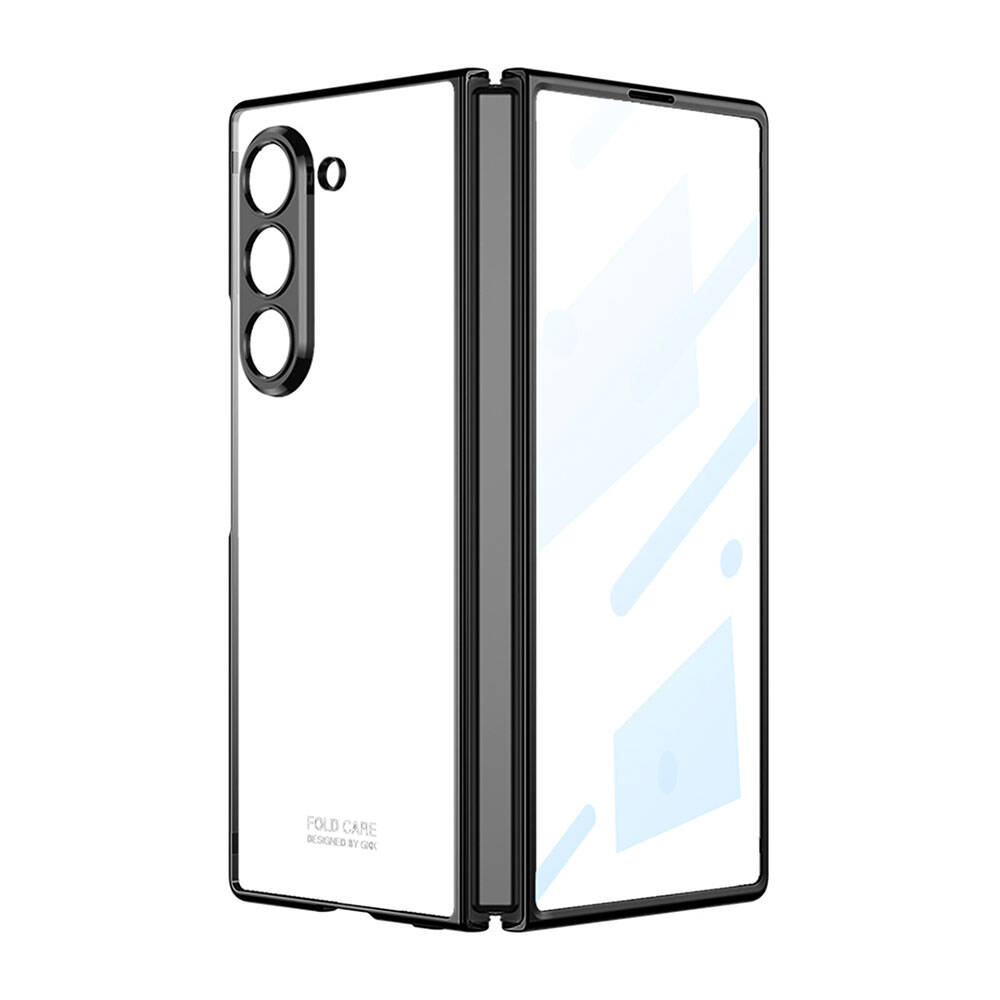 [RNZ-TA107417] Samsung Galaxy Z Fold 6 Uyumlu Kılıf Sert PC Zore Full Camlı Kıpta Kapak (Siyah)