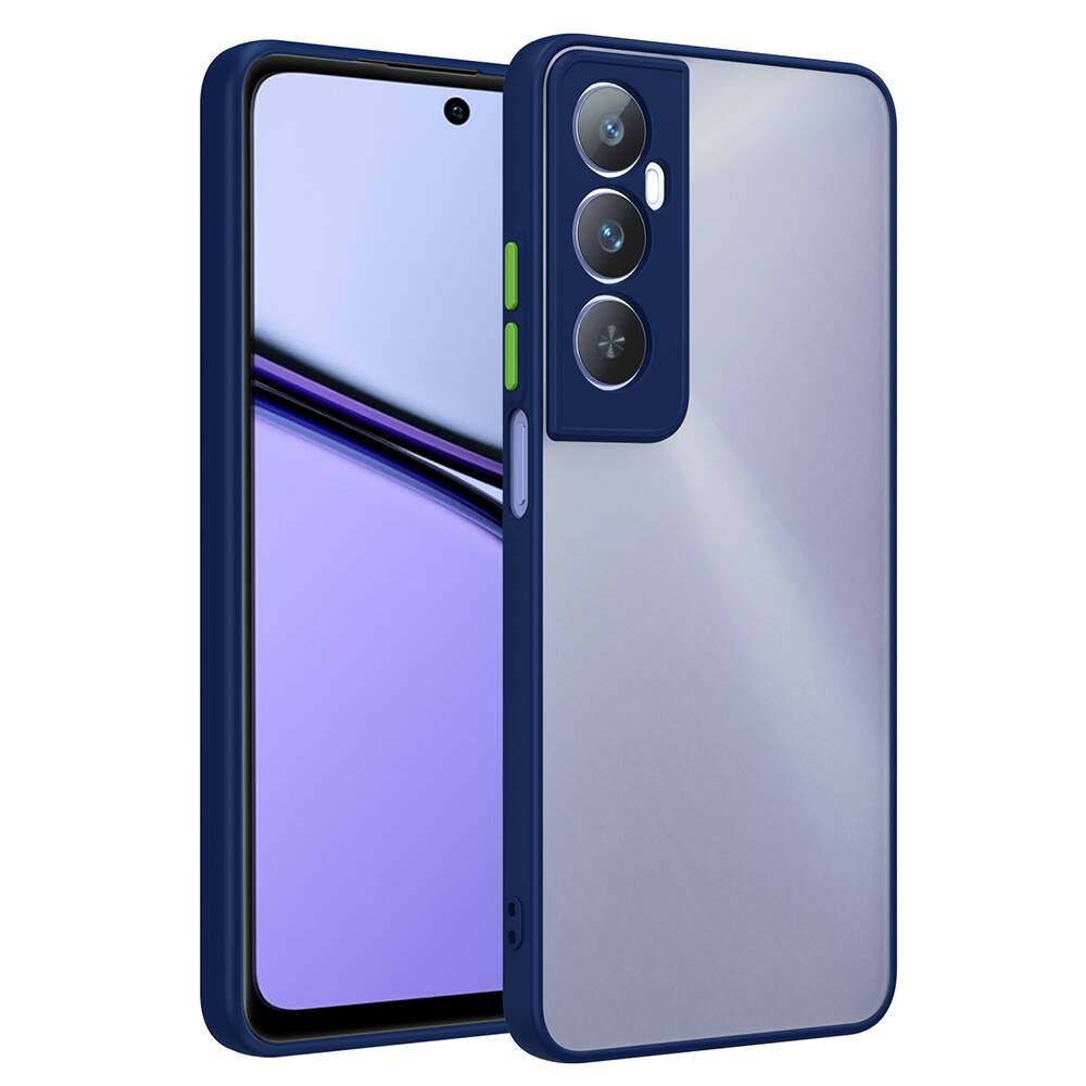 Realme C65 4G Uyumlu Kılıf Sert Silikon Kamera Korumalı Zore Hux Kapak