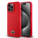 Apple iPhone 15 Pro Max Uyumlu Kılıf Lacoste Orjinal Lisanslı PU Pike Desenli Arka Yüzey İkonik Timsah Dokuma Logolu Kapak