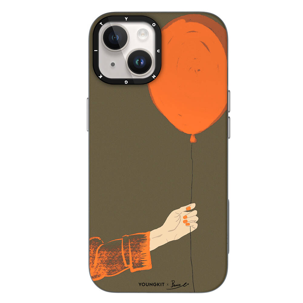 [RNZ-TA107236] Apple iPhone 13 Uyumlu Kılıf M-safe Şarj Özellikli Youngkit Orange Serisi Flying Balloon Kapak