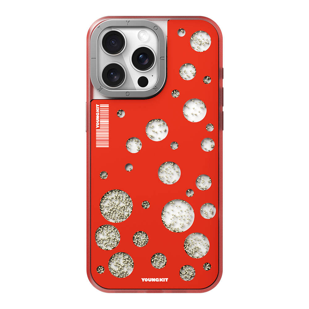 Apple iPhone 14 Pro Max Uyumlu Kılıf M-safe Şarj Özellikli Youngkit Quicksand Beads Serisi Kapak
