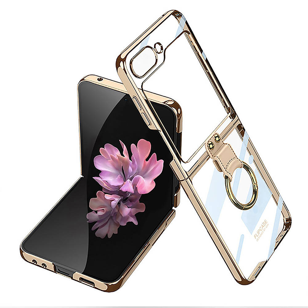Samsung Galaxy Z Flip 6 Uyumlu Kılıf Sert PC Yüzüklü Şık Tasarım Zore Kıpta Kapak