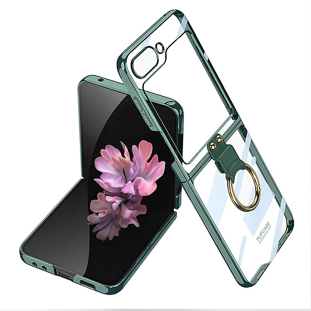 Samsung Galaxy Z Flip 6 Uyumlu Kılıf Sert PC Yüzüklü Şık Tasarım Zore Kıpta Kapak
