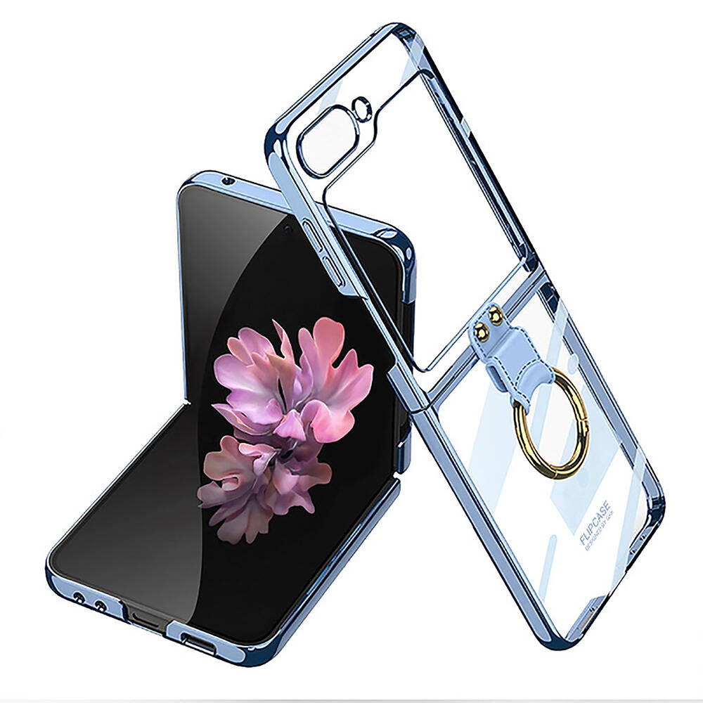 Samsung Galaxy Z Flip 6 Uyumlu Kılıf Sert PC Yüzüklü Şık Tasarım Zore Kıpta Kapak