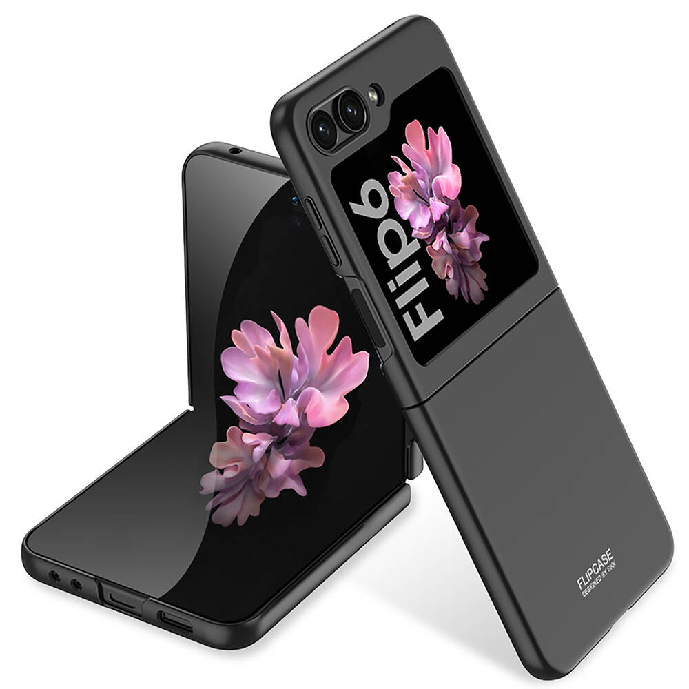 [RNZ-TA107513] Samsung Galaxy Z Flip 6 Uyumlu Kılıf Sert Kıpta Tam Korumalı Zore Kapak (Siyah)