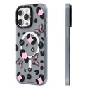 Apple iPhone 14 Pro Max Uyumlu Kılıf M-safe Şarj Özellikli Kelebek Desenli Youngkit Shadow Dance Serisi Kapak
