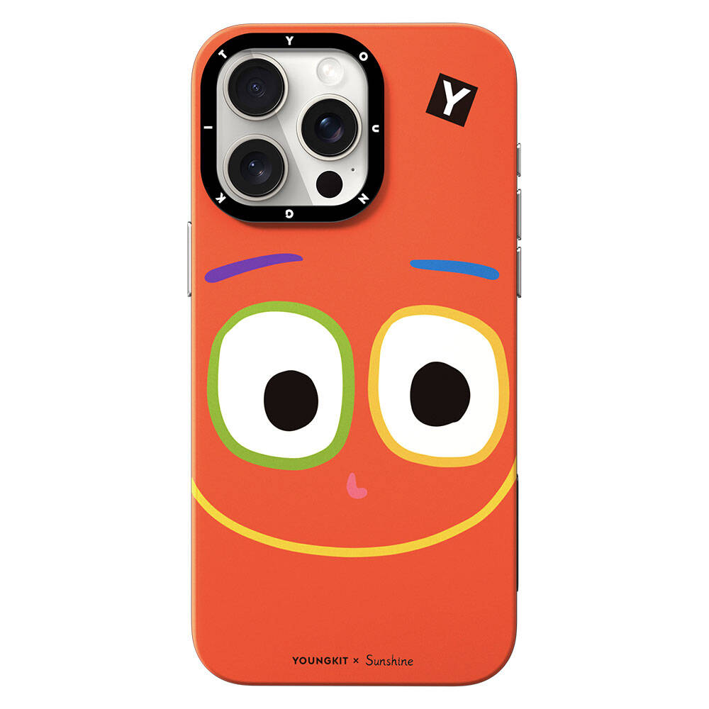[RNZ-TA107325] Apple iPhone 15 Pro Uyumlu Kılıf M-safe Şarj Özellikli Sunshine Tasarımlı Youngkit Daily Happy Serisi Kapak (Kırmızı)