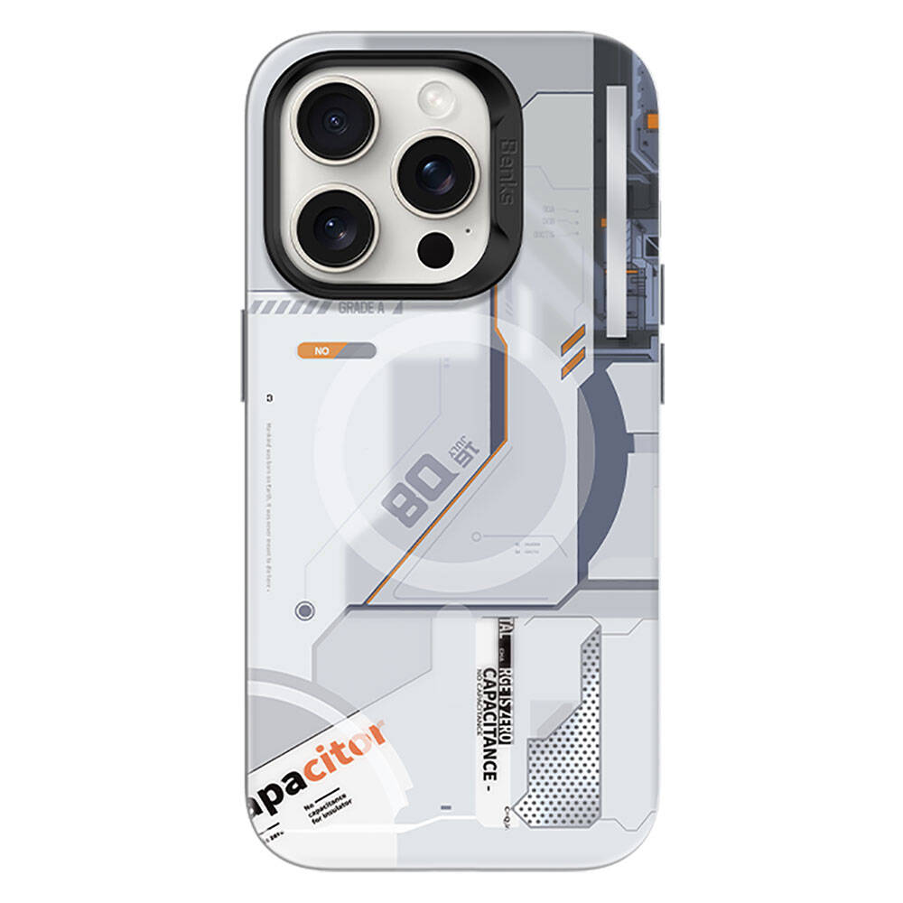 Apple iPhone 15 Pro Uyumlu Kılıf M-safe Şarj Özellikli Mekanik Tasarımlı Benks Perspective Serisi Kapak