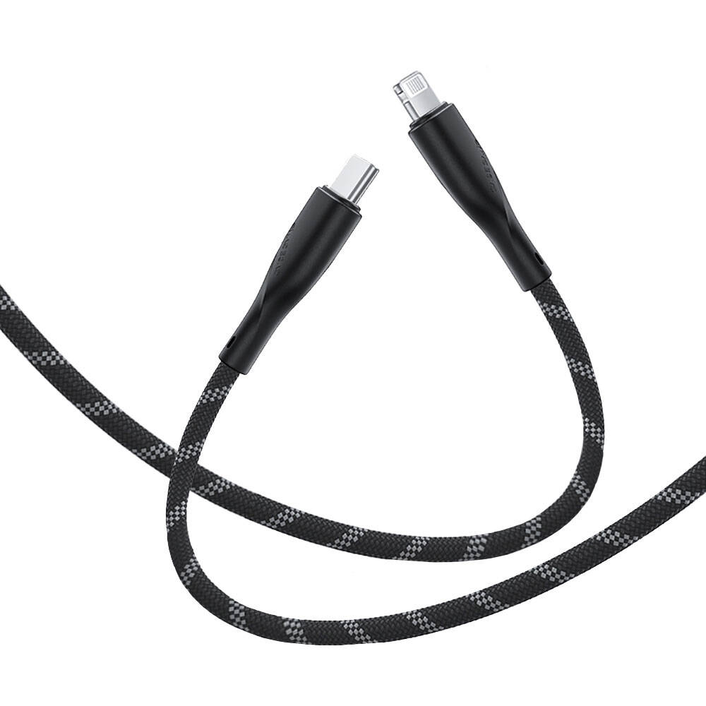 [RNZ-TA107337] Casebang Type-C To Lightning Hızlı Şarj Özellikli Örgülü 27W PD Kablo 1m (Siyah)