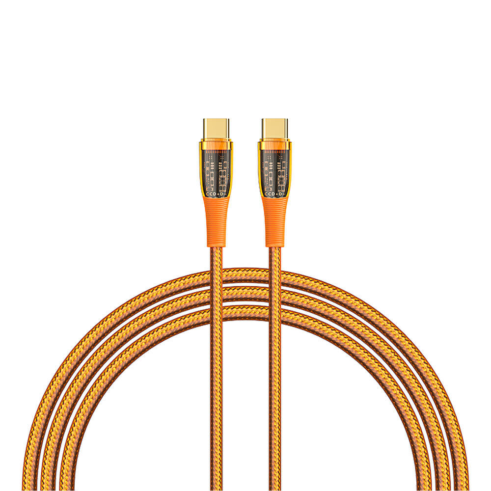 [ZTA107136] Recci RTC-P19CC Amber Serisi Type-C to Type-C PD 100W Şeffaf Tasarım Şarj ve Data Kablosu 1.5M